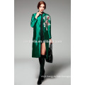 Maturity women's winter new style long coats Elegant Embroidered Hand made flowers Coat